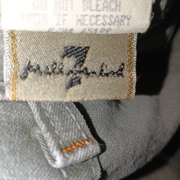 7 for All Mankind SFAM  Vintage Y2K Drab Green Denim Dojo Jeans  26 - Picture 9 of 12